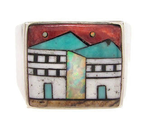 Multicolor Native American Design Jewelry Ring Size 9-3/4 YS66881